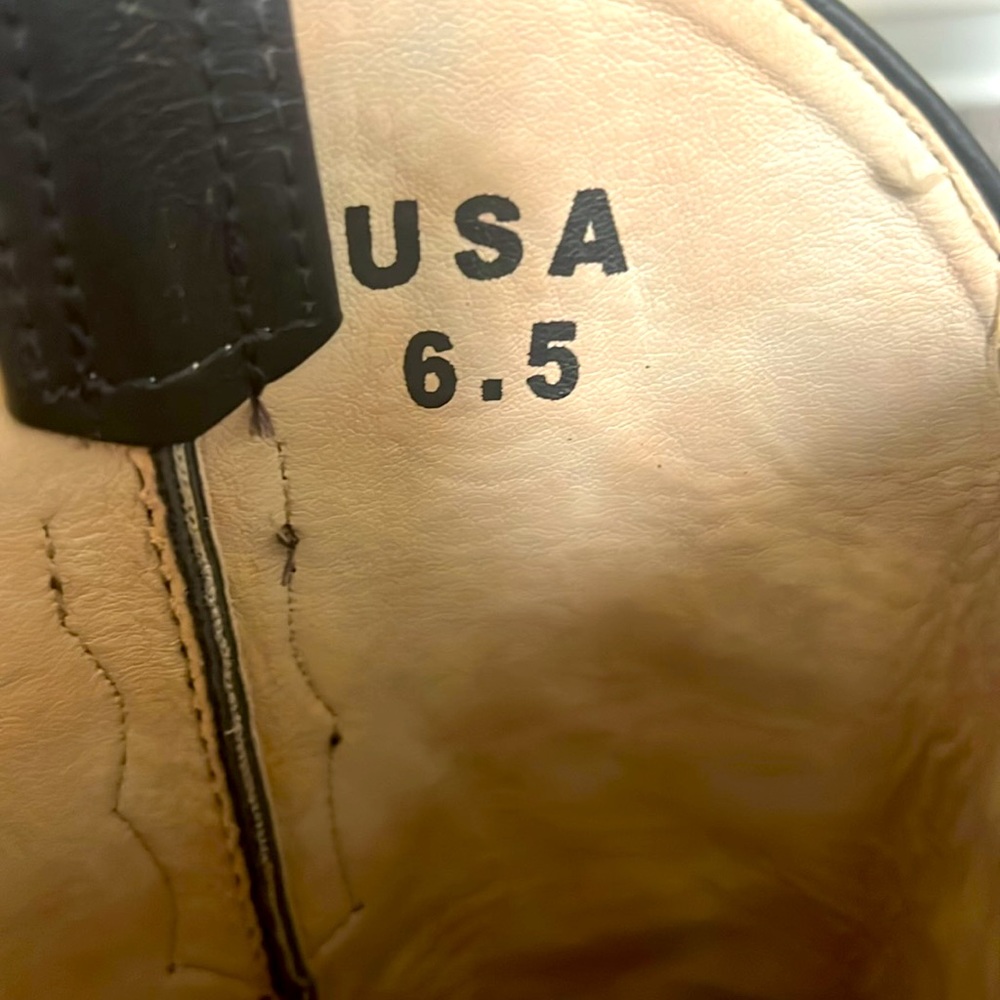 🕵️🕵️🕵️ REPUBLIC OF TEXAS BLACK HANDMADE COWBOY BOOT SIZE 6.5 EUC🕵️🕵️🕵️ - Picture 8 of 13